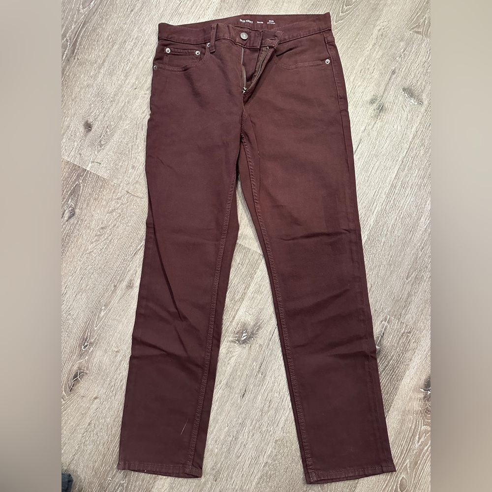 Old navy jeans maroon slim 32x30